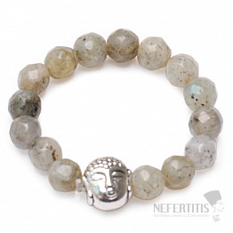 Labradorite elastic ring with Buddha's head