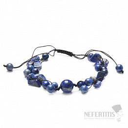 Lapis lazuli obrúbený náramok so Shamballa zapínaním