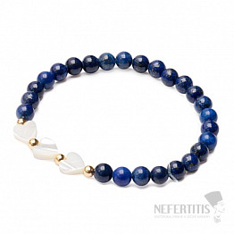 Lapislazuli-Armband mit Perlenherzen