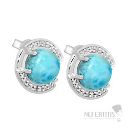 Larimar náušnice stříbro LD 03 Ag 925