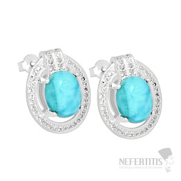 Larimar náušnice stříbro LD 04 Ag 925