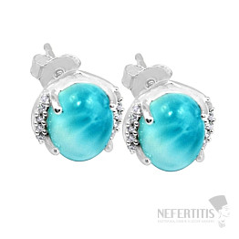 Larimar náušnice stříbro LD 05 Ag 925