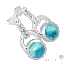 Larimar náušnice stříbro LD 08 Ag 925