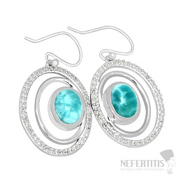 Larimar náušnice stříbro LD 09 Ag 925