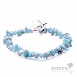 Larimar-Armband gehackt mit Herzen