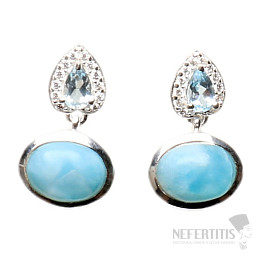 Larimar náušnice stříbro Ag 925 LD 11