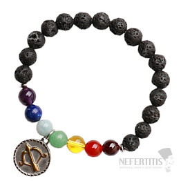 Lavastein-Chakra-Armband mit Sternzeichen