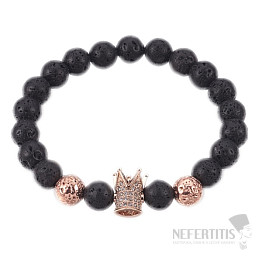 Bellezza Nera Rose Gold Krone Lavastein Armband