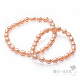Mutter-Tochter-Armbänder aus aprikosenfarbenen Perlen