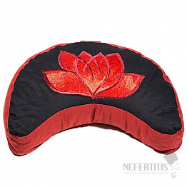 Meditationskissen Halbmond Lotus rot-schwarz