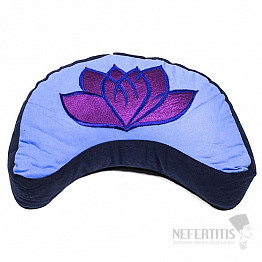 Halbmond-Meditationskissen Blau-violetter Lotus