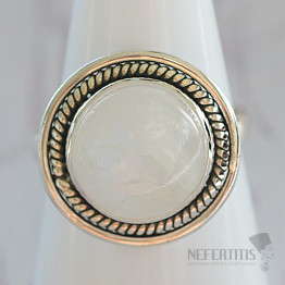 Moonstone rainbow ring silver Ag 925 45574