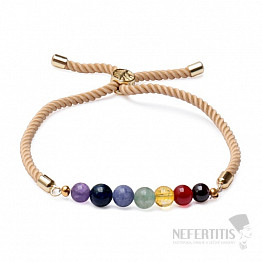 Chakra-Kordel-Pull-Down-Armband beige