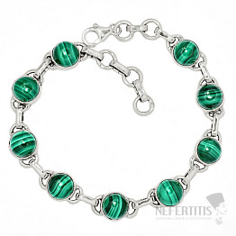 Malachite bracelet silver Ag 925 B154