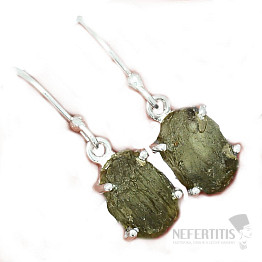 Vltavín náušnice stříbro Ag 925 E155