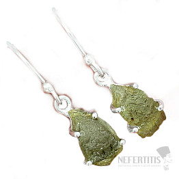 Moldavite silver earrings Ag 925 E183