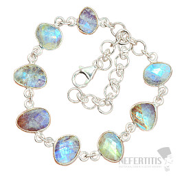 Moonstone rainbow bracelet silver Ag 925 B72