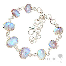 Moonstone rainbow bracelet silver Ag 925 B73