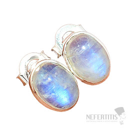 Regenbogen-Mondstein-Ohrringe, Silber Ag 925 E1029