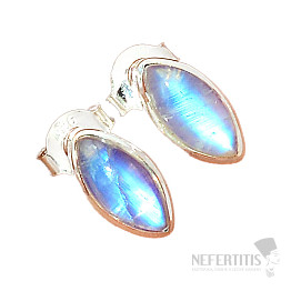 Ohrringe mit Regenbogenmondstein, Silber Ag 925 E1040