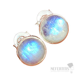 Regenbogen-Mondstein-Ohrringe, Silber Ag 925 E1051