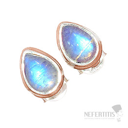 Rainbow moonstone earrings, silver Ag 925 E1121