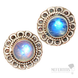 Rainbow moonstone earrings, silver Ag 925 E1141