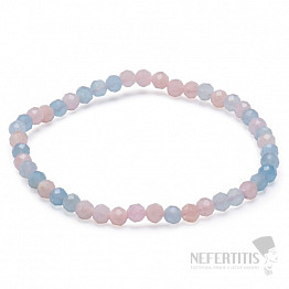 Morganite - Beryll Pink Smaragd Armband extra AA-Qualität geschliffene Perlen Variante blau