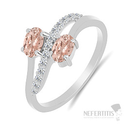 Silberring mit Morganit und Zirkonen Ag 925 026069 MG