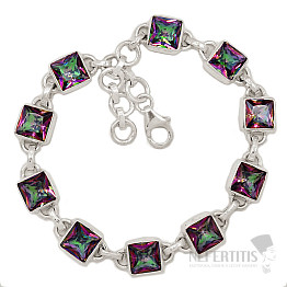 Topaz mystický náramek stříbro Ag 925 B324