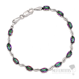 Topaz mystický náramek stříbro Ag 925 B333