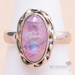 Mondstein Regenbogen rosa Ring Silber Ag 925 N-8921