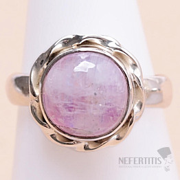 Mondstein Regenbogen rosa Ring Silber Ag 925 N-8922