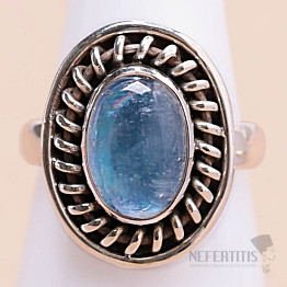 Mondstein Regenbogen blau Ring Silber Ag 925  N-8923