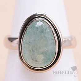 Moonstone rainbow green ring silver Ag 925 N8943