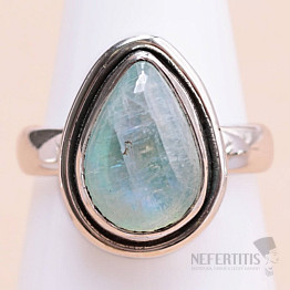 Mondstein Regenbogen grün Ring Silber Ag 925 N8946