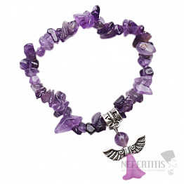 Kinderarmband aus Amethyst mit einem Engel