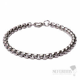 Náramok Box chain štýl z nerezovej ocele vo farbe striebra 20 cm