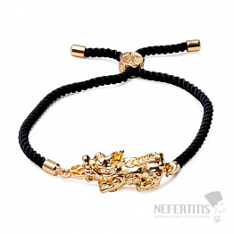 Pixiu in der Farbe Gold Kordel Pull-Down-Armband schwarz