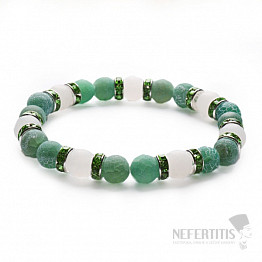 Gebrochenes Armband aus grünem Achat und Jade RB Design 73