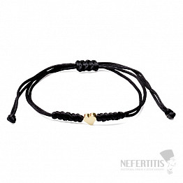 Herzkordelarmband schwarz