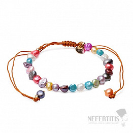 Damen-Perlenarmband aus farbigen Perlen mit Shamballa-Verschluss