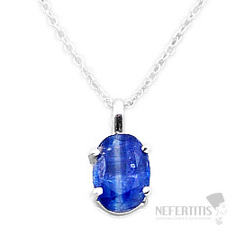 Kyanit blau geschliffene Halskette Silber Ag 925 43533