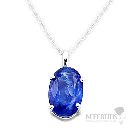 Kyanit blau geschliffene Halskette Silber Ag 925 43538