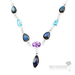 Labradorite necklace silver Ag 925 57541