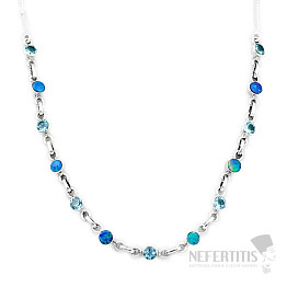 Opál austrálsky dublet náhrdelník striebro Ag 925 44418