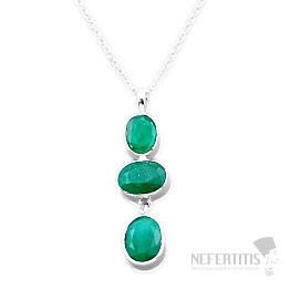 Indische Smaragd (behandelt) Halskette Silber Ag 925 53133