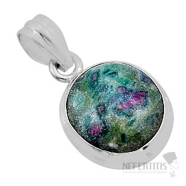 Ruby in zoisite pendant silver Ag 925 51191