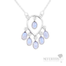 Moonstone rainbow necklace silver Ag 925 Y8479