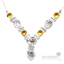 Herkimer diamond necklace silver Ag 925 96142